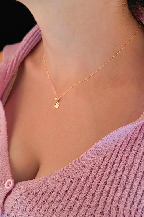 14ct Gold Cable Clover Necklace